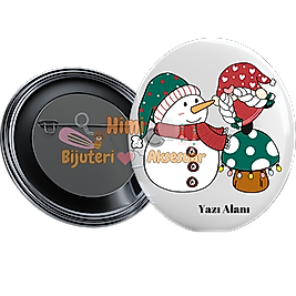 Noel Yılbaşı Magnetleri Metal Resimli İğneli Buton Rozet Magnet Anahtarlık Açacak Çanta Rozetleri M4