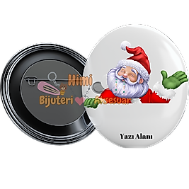 Noel Yılbaşı Magnetleri Metal Resimli İğneli Buton Rozet Magnet Anahtarlık Açacak Çanta Rozetleri M10