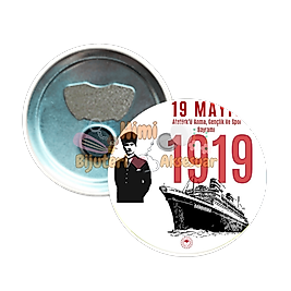 19 Mayıs Metal Resimli İğneli Buton Rozet Magnet Anahtarlık Açacak Çanta Rozetleri M3