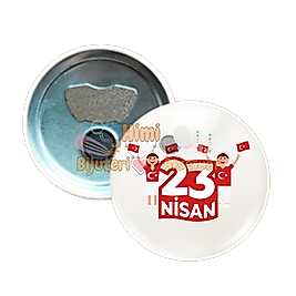 23 Nisan Çocuk Bayramı Metal Resimli İğneli Buton Rozet Magnet Anahtarlık Açacak Çanta Rozetleri M2