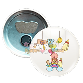 Kız Erkek Çocuk Baby Shower Metal Resimli İğneli Buton Rozet Magnet Anahtarlık Açacak Çanta Rozetleri M21