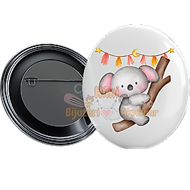 Kız Erkek Çocuk Baby Shower Metal Resimli İğneli Buton Rozet Magnet Anahtarlık Açacak Çanta Rozetleri M33