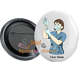 Tıp Bayramı Hemşire Metal Resimli İğneli Buton Rozet Magnet Anahtarlık Açacak Çanta Rozetleri M5