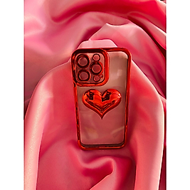 İphone 13 Pro Kalp Kabartmalı Telefon Kılıfı