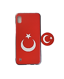 Samsung Galaxy A10 Pop Soketli Türk Bayraklı Telefon Kılıfı