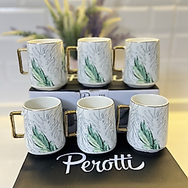 Perotti Floral Yeşil Çiçek Kupa Takımı