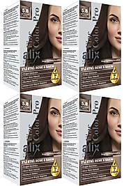 Alix 50Ml Kit Saç Boyası 5.8 Büyüleyici Kahve (4 Lü Set)