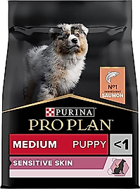 Pro Plan Sensitive Skin Puppy Medium Somonlu Yavru Köpek Maması 3 Kg