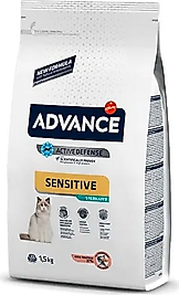 Advance Adult Sterilised Sensitive Somonlu Kısırlaştırılmış Yetişkin Kuru Kedi Maması 1.5Kg