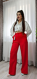 Kırmızı plazo pantolon