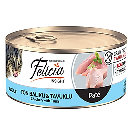 Felicia Tahılsız 85 gr Konserve Ton Balıklı-Tavuklu Kıyılmış Kedi Maması