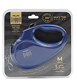 Doggie Master Serisi Otomatik Uzatma Tasması M-25kg-5mt Mavi