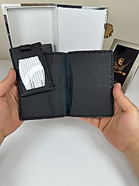 Pasaport Kabı Hakiki Deri ve Valiz Etiketi Siyah Renk