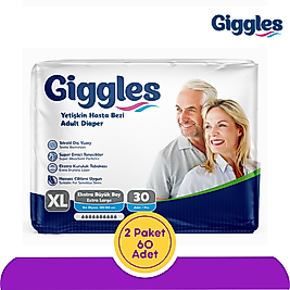 Giggles Belbantlı Yetişkin Hasta Bezi Extra Büyük (XL) 60 Adet