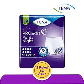 TENA ProSkin Pants Night 7.5 Damla Emici Külot Gece Bezi Büyük Boy (L) 30’lu (2 Paket)