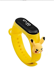 Pikachu Figürlü Su Geçirmez Dokunmatik Led Ekranlı Dijital Çocuk Ve Genç Kol Saati