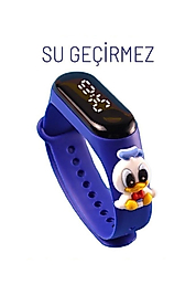 Dijital Dokunmatik Su Geçirmez Figürlü Çocuk Kol Saat Slikon Kordon Donald Duck Kuş