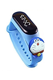 Kedi Doraemon Figürlü Led Dokunmatik Ekranlı Su Geçirmez Dijital Çocuk Kol Saati (mavi)