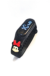 Minnie Mouse Figürlü Led Dokunmatik Ekranlı Su Geçirmez Dijital Çocuk Kol Saati