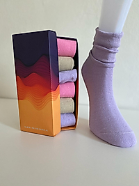 6'lı Soft Renkler Pamuklu Kadın Çorap / LES MINORIA