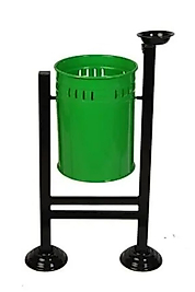 Sakka metal H ayaklı çöp kovası (yeşil)