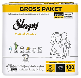 Sleepy Extra Günlük Aktivite Gross Paket Bebek Bezi 5 Numara Junior 100 Adet