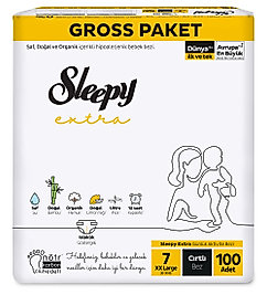 Sleepy Extra Günlük Aktivite Gross Paket Bebek Bezi 7 Numara Xxlarge 100 Adet