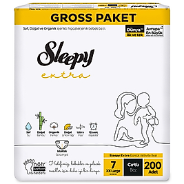 Sleepy Extra Günlük Aktivite Gross Paket Bebek Bezi 7 Numara Xxlarge 200 Adet