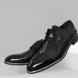 Siyah Rugan Klasik Bağcıklı Erkek Ayakkabı As.093
