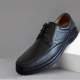 Comford Hakiki Deri bağcıklı Erkek Ayakkabı  Siyah