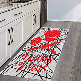 Rovigo Home Dijital Baskı Yıkanabilir Kaymaz Taban Mutfak Halısı 100x150 cm