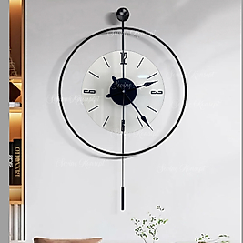 Siyah Luxe Şeffaf Cam Tiktok 60 cm Modern Metal Duvar Saati