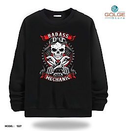 Motorcu Model Bisiklet Yaka Erkek kadın Slimfit Sweatshirt