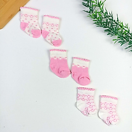 3 Parça Yeni Doğan Çorap Seti - Pink