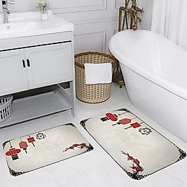 Rovigo Home Dijital Baskı Yıkanabilir Kaymaz 2 li Banyo Takımı