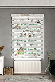 Minibabyrooms Gökkuşağı Temalı Çocuk Odası Zebra Perde
