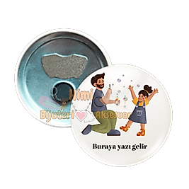 Babalar Günü Metal Resimli İğneli Buton Rozet Magnet Anahtarlık Açacak Çanta Rozetleri M4