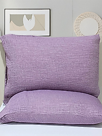 Müslin 4 Katlı Lila Renk 50x70 cm. 2 Adet Yastık Kılıfı