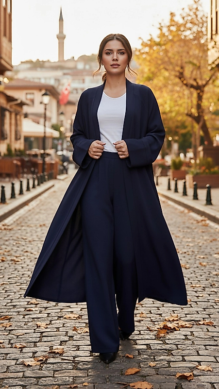 Lacivert uzun kimono kod:04