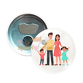 Aile Metal Resimli İğneli Buton Rozet Magnet Anahtarlık Açacak Çanta Rozetleri M7