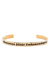 925 Ayar Gerçek Gümüş Altın Renkli Meccanen Bileklik (Unisex)