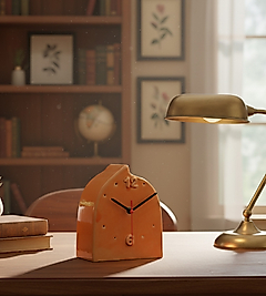 Turuncu Oval Masa Saati MS002