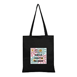 "Kuran Hayatın Rehberi" Baskılı Omuz Çantası Gabardin Kumaş