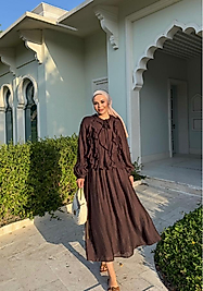 Neva etekli takım/kahve