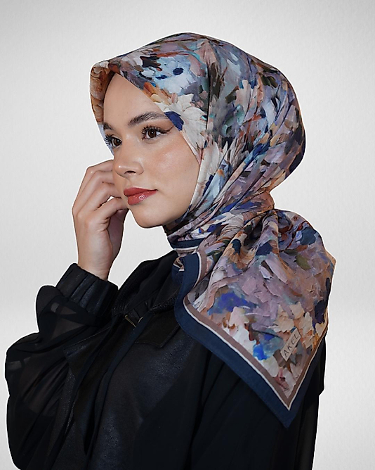 Spring Eşarp Pastel Çiçek Desenli