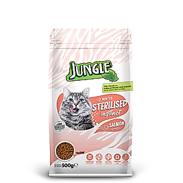 Jungle Somonlu Kısırlaştırılmış Yetişkin Kedi Maması (500 g)