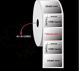 30X60 MM SİLVERMAT DEMİRBAŞ  ETİKET 1000 Lİ SARIM