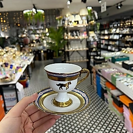 Atlı gold detaylı fincan takımı