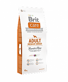 BRIT CARE ADULT MEDIUM BREED 12KG - (Kuzu ve Pirinç - Orta Irk Yetişkin Köpek Maması)