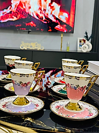 6 Kişilik Osmanlı yeni model Türk kahvesi fincanı 6 renk